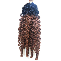 Extensions de cheveux au crochet 14"-24" 50 grammes Ombre Bicolore T1B/30 #   Cheveux bouclés birmans pour tressage, en stock, prêts à être expédiés