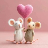 Kit de feutrage à l'aiguille fini, petit cœur, ballon, souris, Saint-Valentin, fait main, en feutre de laine imperméable, décoration, cadeau, ornement