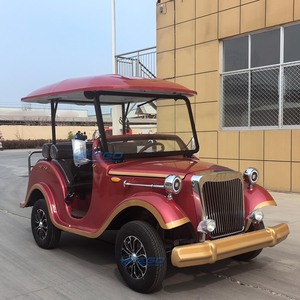 Voiture électrique rouge classique pour le tourisme, 5 places, design vintage, véhicule rétro pour les voyages de loisirs - Product Image 1