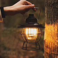 Lampe de camping portable, lampe de tente vintage, rechargeable par USB, étanche, rétro, lampe LED de camping en plein air