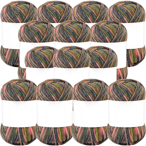 Fil à chaussettes fantaisie en acrylique 100 % teint, haute résistance, doux, pour le tricot et le tissage à la main – Vente en gros - Product Image 1