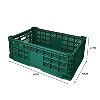 Grande caisse pliante pliable en plastique HDPE robuste pour le stockage de fruits et légumes pliable et ventilé