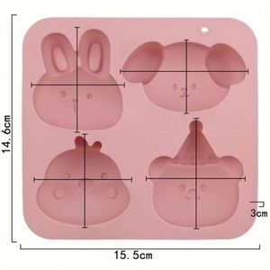 Moule en silicone écologique à 4 cavités, motif lapin et poulet de dessin animé, pour bougies faites à la main, réutilisable, outil de cuisson DIY, pour gâteaux, savons, résines, OEM/ODM - Product Image 2