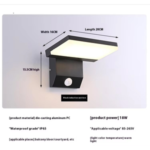 Lampade Solari LED da <span class=keywords><strong>Esterno</strong></span> Moderne in Alluminio con Sensore di Movimento Fissate a Parete - Product Image 2