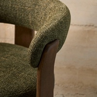 Chaise de salle à manger minimaliste italienne haut de gamme, utilisation à domicile/restaurant, fauteuil en bois massif en forme d'arc, style Wabi-sabi, luxe léger, confortable