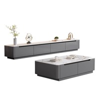 Meuble TV en bois et marbre de luxe moderne de haute qualité, design flottant pour salon et chambre à coucher, dernière collection 2025