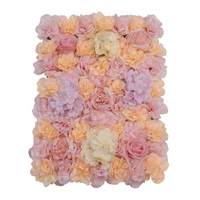 Panneau mural de fleurs artificielles en tissu, haut et réaliste, avec fond en tissu, rangée de plantes blanches et violettes, toile de fond de mariage personnalisable
