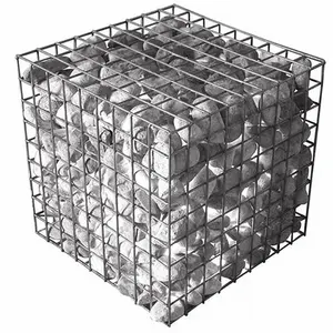 Gabion Basket Stone Basket Stone Cage . 1000 x 500 x 500 mm Metal 4 mm thick Mesh 5 x 10 cm Galvanised