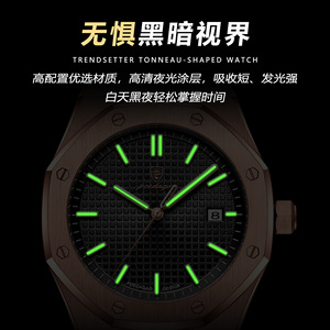Montre à quartz étanche pour homme avec grand cadran, boîtier en alliage, aiguilles lumineuses, style simple et luxueux pour les affaires - Product Image 3