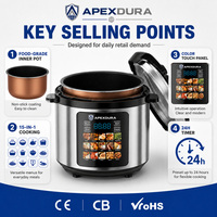Cuisinière à pression électrique 6L 15 en 1 avec écran tactile couleur, minuterie 24H, 220V, CE, CB, usine OEM