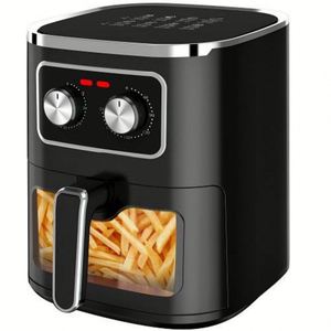 Friteuse électrique carrée en plastique 5L à commande manuelle, sans huile, avec fonction de cuisson et fenêtre de visualisation, à haute efficacité énergétique - Product Image 1