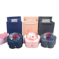 Boîte à bijoux en acrylique en forme de fleur de prunier, boîte de rangement florale élégante pour la Saint-Valentin