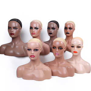 Tête de Mannequin Réaliste Femme en PVC African Customisée en Gros <span class=keywords><strong>pour</strong></span> Affichage de Perruques et Chapeaux avec Épaules - Product Image 1