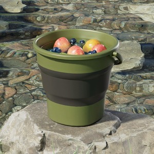 Seau d'eau pliable et empilable portable pour voiture, pêche en plein air, balades sur la plage, 6-10L, en plastique PP, KASAWOW, usage domestique, étudiant - Product Image 1