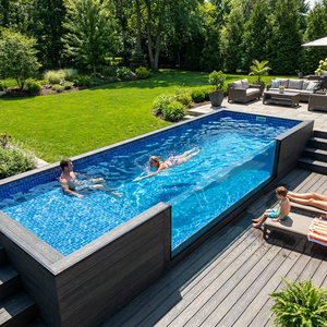 Piscina Personalizada OEM con Cubierta de WPC y Estructura de Fibra de Vidrio Acrílica para Villas, Hoteles y Resorts - Product Image 2
