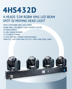 Projecteur de lumière à tête mobile à LED pour éclairage de scène, projecteur de lumière pour Dj, 4 pièces, 32W, RGBW, 4 en <span class=keywords><strong>1</strong></span> - Product Image 6