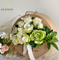 SEEWIN Boîte à fleurs d'emballage en papier ronde de luxe en gros de haute qualité