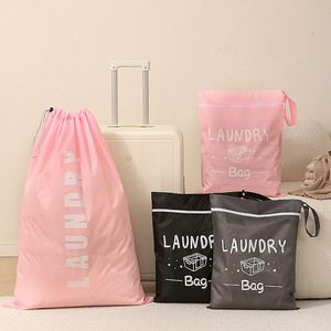Waterproof Oxford Cloth Drawstring Reusable Zipper <b>Laundry</b> Bag with Handles <b>Storage</b> Bags for Bathroom Clothing Organizer - Product Image 1