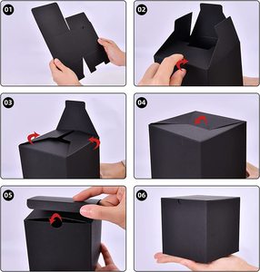Caja de regalo con tapa para decoración de boda para hombre, embalaje negro con logotipo personalizado DIY, propuesta de fiesta Premium - Product Image 3