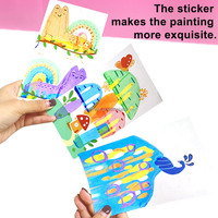 Kit d'art créatif avec raclette pour enfants, ensemble de papier à gratter arc-en-ciel, carnets de peinture magique à points pour fête