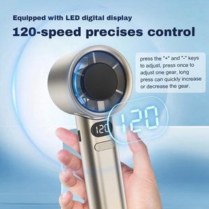 Electric <b>Mini</b> Portable <b>Fan</b> LED Display <b>Mini</b> Handheld Cooling <b>Fan</b> High-Speed 120 Speeds Rechargeable Handheld <b>Fan</b> - Product Image 2