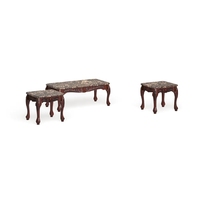 Carnes Ensemble de table d'appoint 3 pièces Ensemble de table basse-Ivoire et chêne foncé Nouveauté
