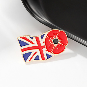 Broche drapeau coquelicot rouge épinglette créative en émail drapeau du Royaume-Uni - Product Image 4
