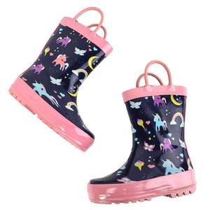 <span class=keywords><strong>Bottes</strong></span> de pluie en caoutchouc imprimées <span class=keywords><strong>licorne</strong></span> imperméables personnalisées pour filles pour les saisons d'été, d'hiver et d'automne - Product Image 1