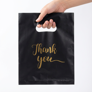 Wholesale Reusable HDPE LDPE LLDPE Custom Plastic Bag Die Cut Handle Custom Thank You Print for Retail Brand Promotion Events