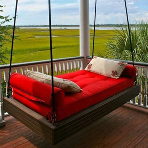 Usine de corde Mobilier d'extérieur Hamac de jardin Cadre en aluminium moderne Balançoire en bois Canapé suspendu - Product Image 4