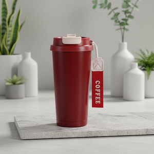 Taza <span class=keywords><strong>Termo</strong></span> de Acero Inoxidable de Doble Pared con Aislamiento al Vacío, con Correa, para Café, 500 ml, en Oferta - Product Image 3