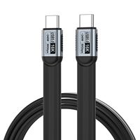 Kabel USB 5.0 Flat Pengisian Cepat Transfer Data 80 Gbps Mendukung Video 16K/Dual8K Pengisian Daya 240W dengan Selubung TPE