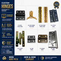 Charnières de porte OEM en alliage d'aluminium avec roulement à billes, antirouille, pour portes intérieures en bois d'appartements et bureaux commerciaux