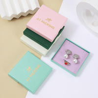 Boîte à bijoux carrée en gros Becan avec couvercle coulissant, couleurs menthe, rose, beige, vert – Étuis pour colliers, boucles d'oreilles, bagues – Emballage pour bijoux