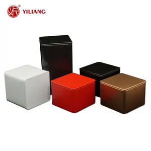 Factory Custom Tea Tin Box Tinplate Cans Metal Packaging Tin Boxes Square Tin Mental Boxes For Cookie And Candy