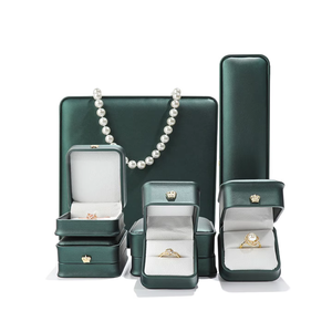 High-End Crown Clasp PU Leather Jewelry <b>Box</b> Set Custom Embossed Logo Ring <b>Earring</b> Pendant Bracelet <b>Gift</b> <b>Box</b> - Product Image 4