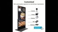Kiosque tactile publicitaire durable de 32, 43, 49, 55, 65, 75 pouces avec roues, écran LED pour affichage commercial, prix de gros