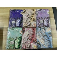 Cuaderno de Notas A5 con Diseño de Mariposa y Pintura al Óleo Vintage, Tapa de PU con Patrón Floral, Diario para Escribir, Venta al Por Mayor