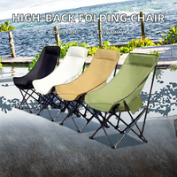 Chaise pliante moderne d'extérieur légère en aluminium à dossier haut pour camping, pique-nique, plage, croquis, pêche, mobilier d'extérieur portable