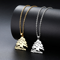 Collier en cèdre du Liban Myshape, chaîne en acier inoxydable couleur or pour femme et homme, accessoire minimaliste, amulette, bijoux, nouveauté 2026