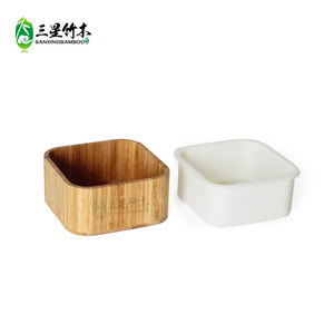Bamboo bento <b>box</b>, square, <b>insulated</b> container with lid, student <b>lunch</b> <b>box</b>, airtight <b>lunch</b> <b>box</b>, customizable bamboo lid. - Product Image 4