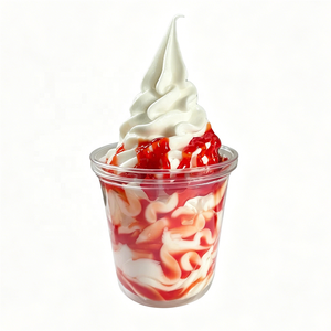 Realistic Plastic 360ml Sundae Ice <b>Cream</b> Model Religious Flower Plant Pattern Decorative Dessert Prop Restaurant <b>Window</b> Food - Product Image 3