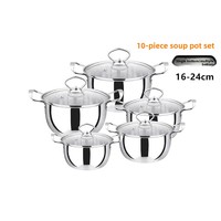 Ensemble de 12 ustensiles de cuisine en acier inoxydable épaissi non magnétique non revêtu, poignées effet bois, fond composite 3 couches, universel