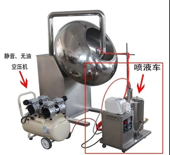 Machine de revêtement de sucre de noix de chocolat avec pulvérisateur/machine de revêtement de noix avec pulvérisateur/machine de revêtement de sucre d'arachide à vendre