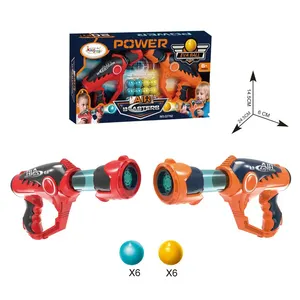 Pistola de bolas de juguete de EVA suave con 12 bolas de largo alcance juego de actividades al aire libre Air Blasters pistola de tiro juguetes para niños