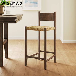WISEMAX FURNITURE <span class=keywords><strong>Tabouret</strong></span> <span class=keywords><strong>de</strong></span> <span class=keywords><strong>bar</strong></span> <span class=keywords><strong>en</strong></span> bois d'acacia massif <span class=keywords><strong>de</strong></span> style vintage nordique, chaise haute <span class=keywords><strong>de</strong></span> <span class=keywords><strong>bar</strong></span> pour restaurant, <span class=keywords><strong>bar</strong></span>, hôtel, villa, café - Product Image 1