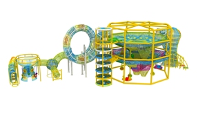 Aire de jeux intérieure pas chère pour enfants, aire de jeux en <span class=keywords><strong>crochet</strong></span> arc-en-ciel avec corde en nylon et structure en acier pour enfants - Product Image 4
