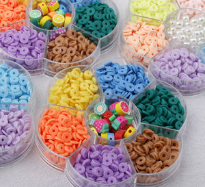 6 couleurs 1200 pièces <span class=keywords><strong>Heishi</strong></span> ABS perle disque plat <span class=keywords><strong>perles</strong></span> Kit fruits polymère argile <span class=keywords><strong>perles</strong></span> pour bracelet à bricoler soi-même fabrication de bijoux - Product Image 6