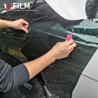 Film de protection de peinture auto-cicatrisant FANCHI TPU Satin Metallic Glossy Blackish pour voitures, film vinyle brillant noir pour enveloppement de voiture