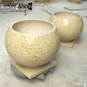 Pot en terrazzo UHPC minimaliste, style moderne simple, léger et peu encombrant pour le jardinage sur les balcons en hauteur - Product Image 3